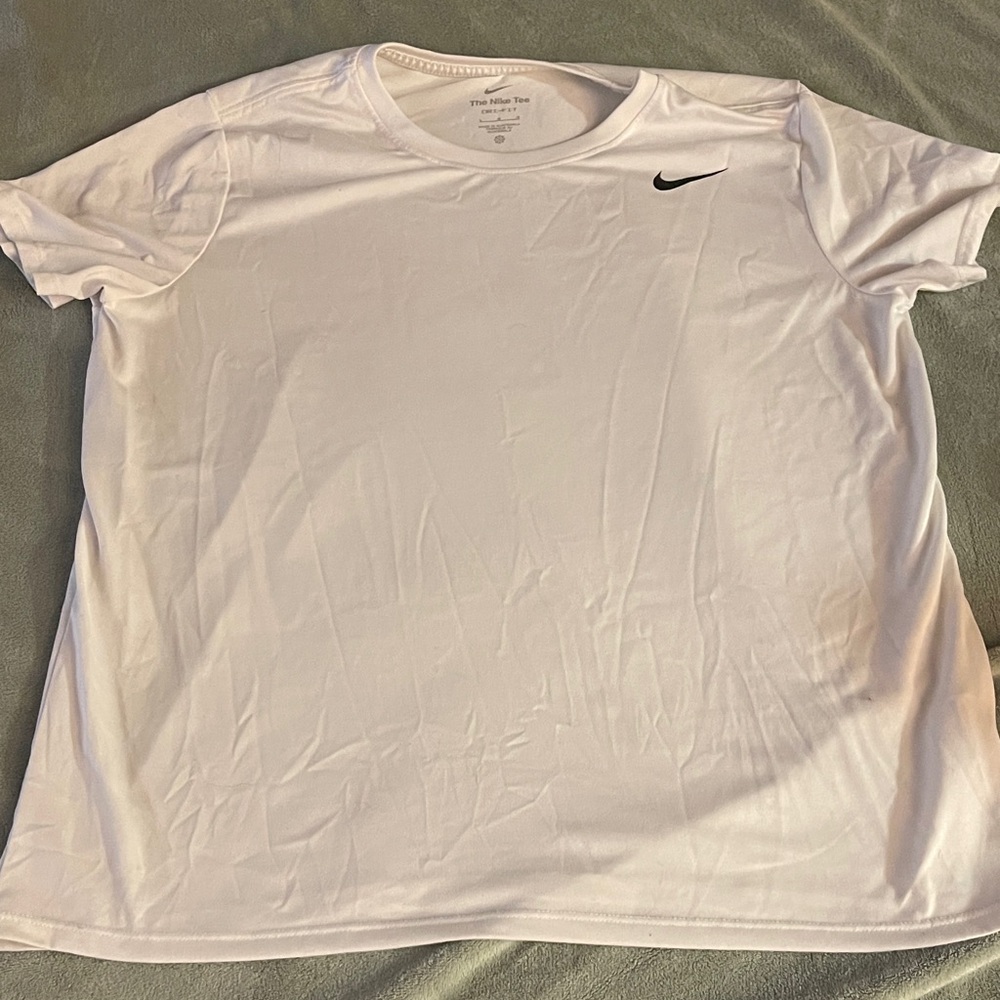 Nike White Tee with Black Swoosh